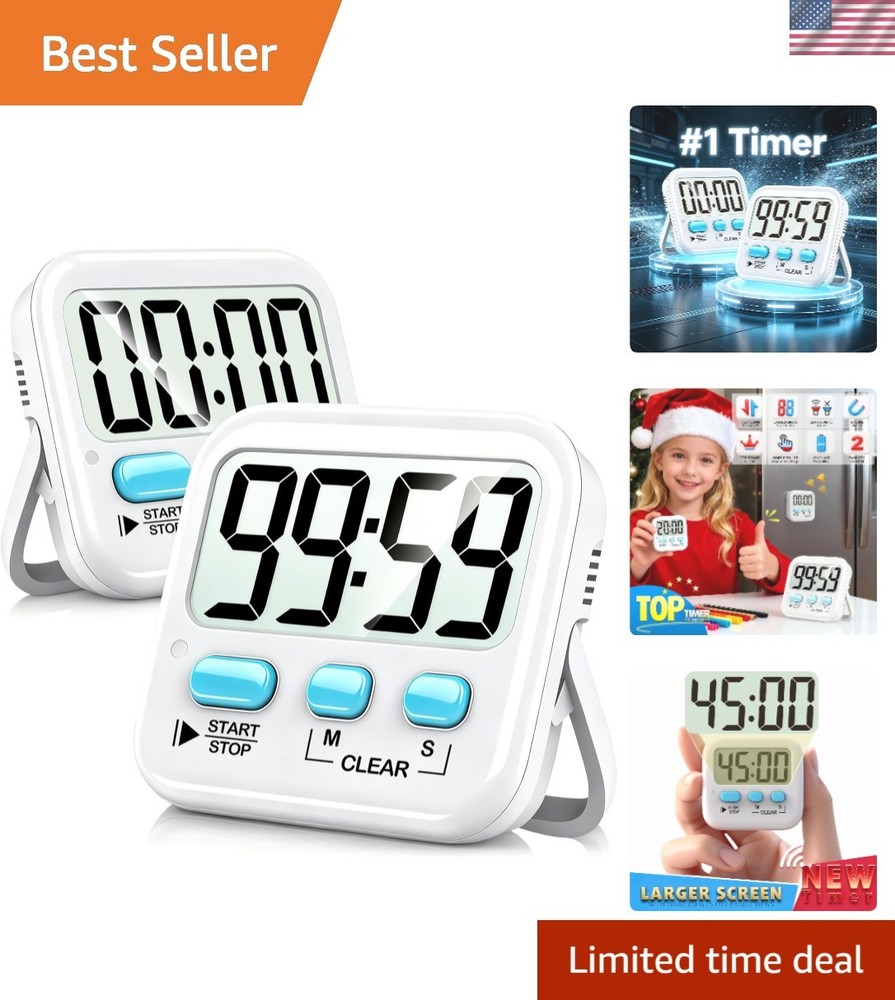 Dual Digital Countdown Timers - Perfect for Kitchen, Classroom & Exercise Use