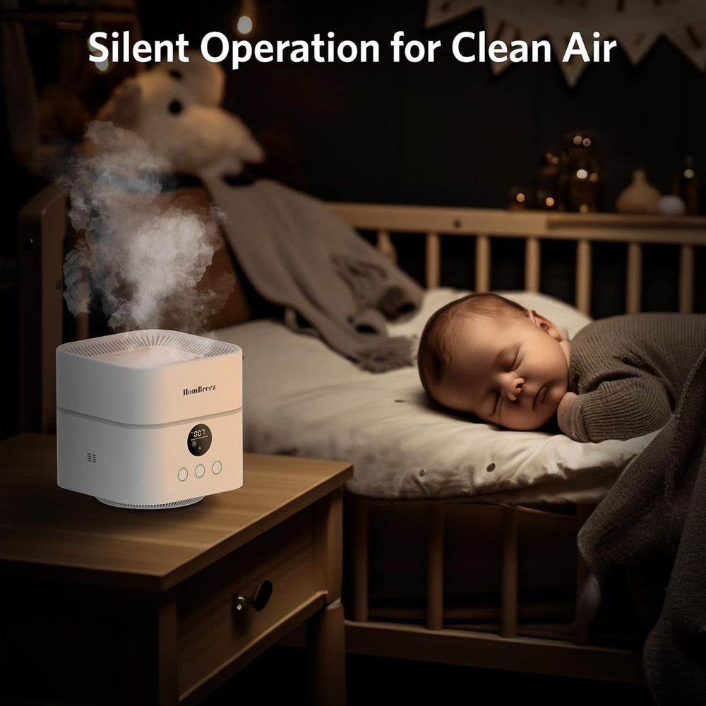 Smart Air Purifier & Humidifier Combo with HEPA Filter, APP Control, 200ft²