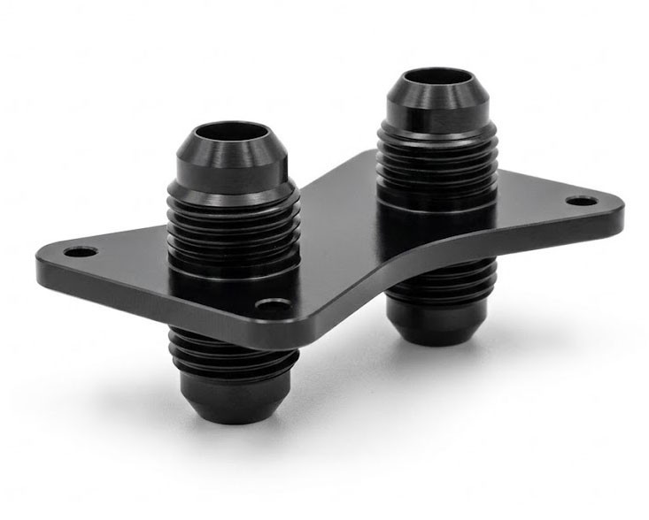 Dual -6AN Bulkhead panel fitting Sprint Car Dash Road race