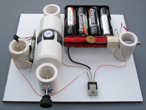 DIY SIMPLE REED SWITCH/TRANSISTOR MOTOR KIT #5 SCIENCE FAIR PROJECT  EDUCATIONAL