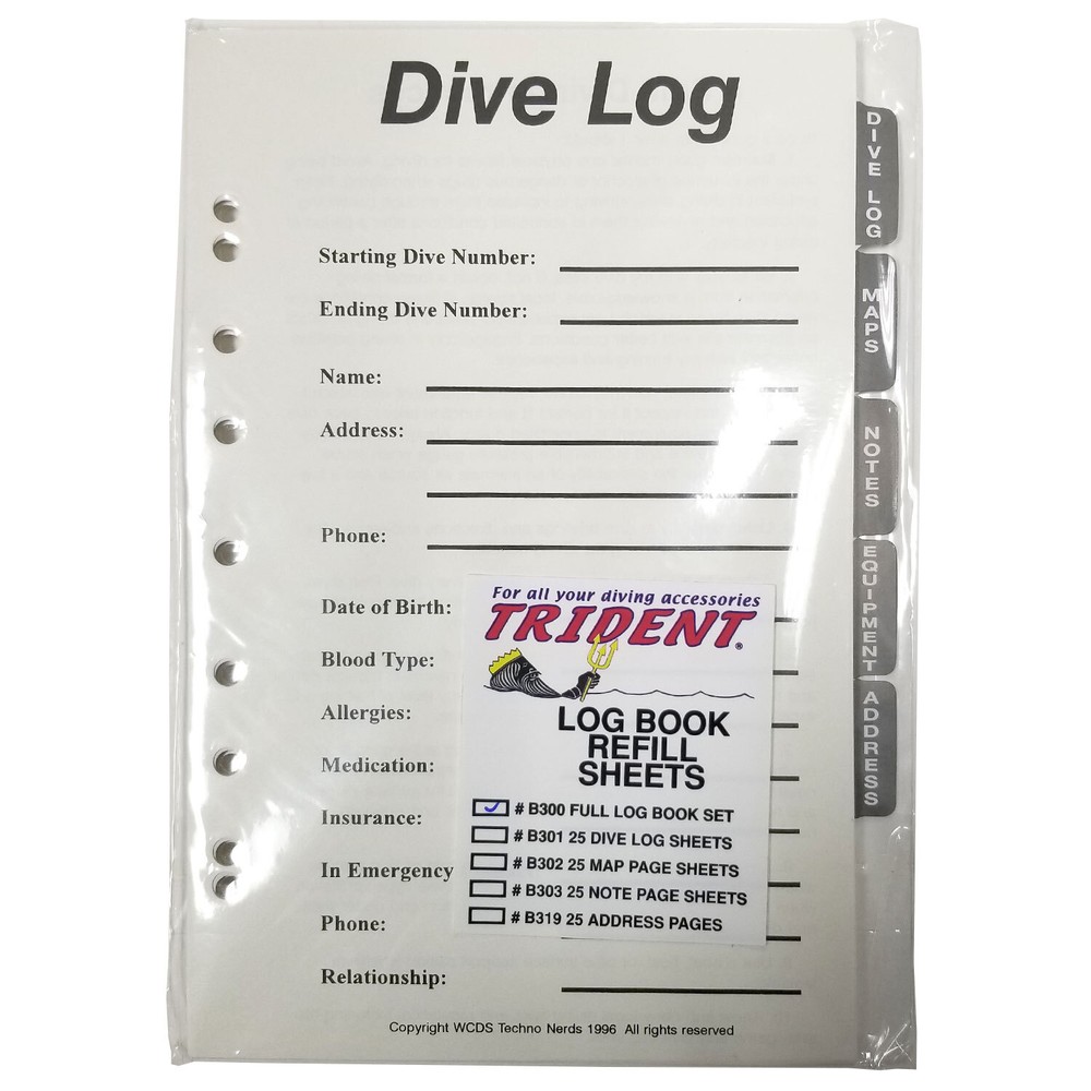 Trident Log Book Refill Pages