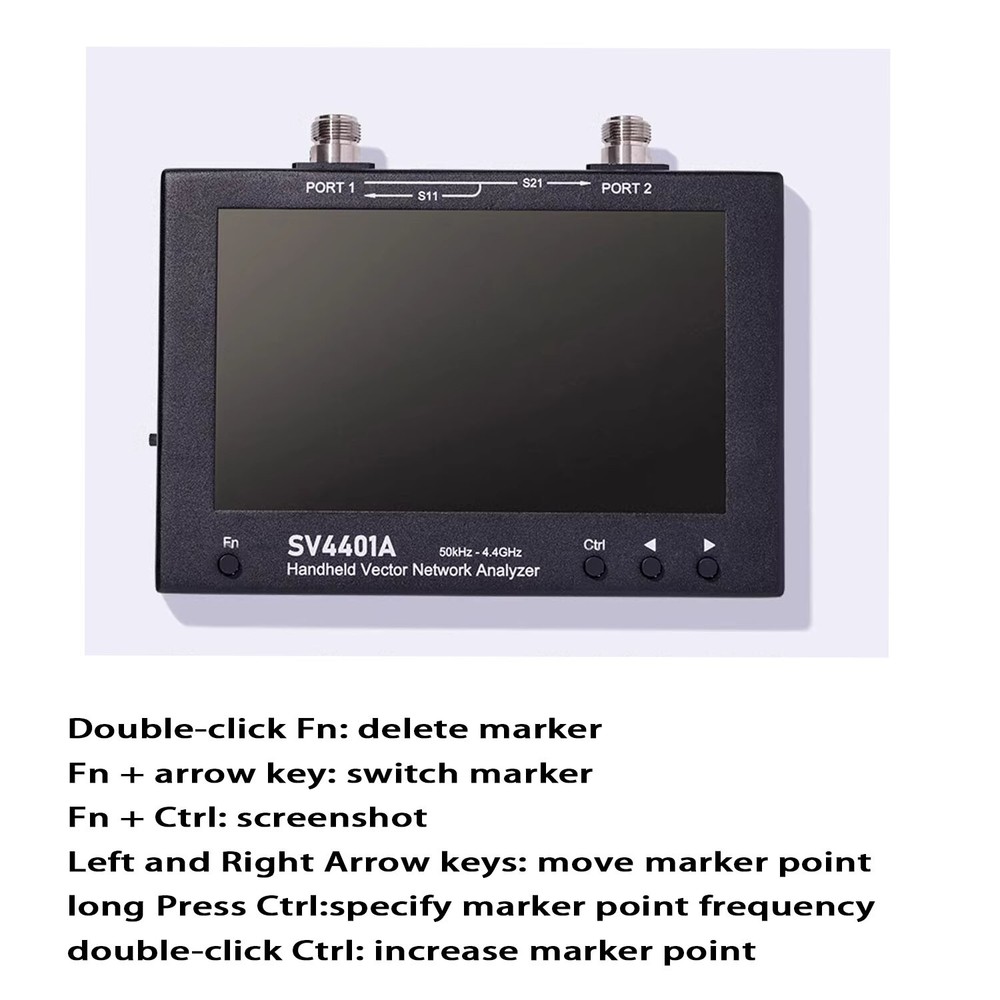 SV4401A 50KHz-4.4GHz VNA Vector Network Analyzer 7inch Touch Lcd 100dB Dynamic