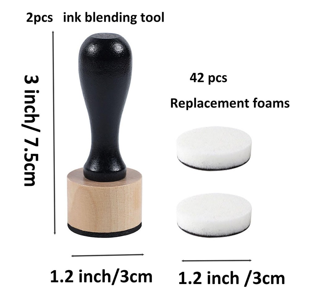 46 Packs Mini Ink Blending Tool Set, 2 Applicator Tools and Black 44pack
