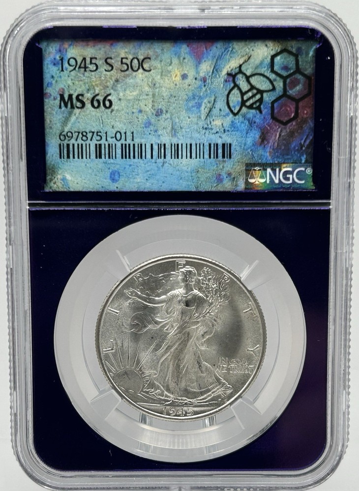 1945-S Walking Liberty Half Dollar NGC MS66