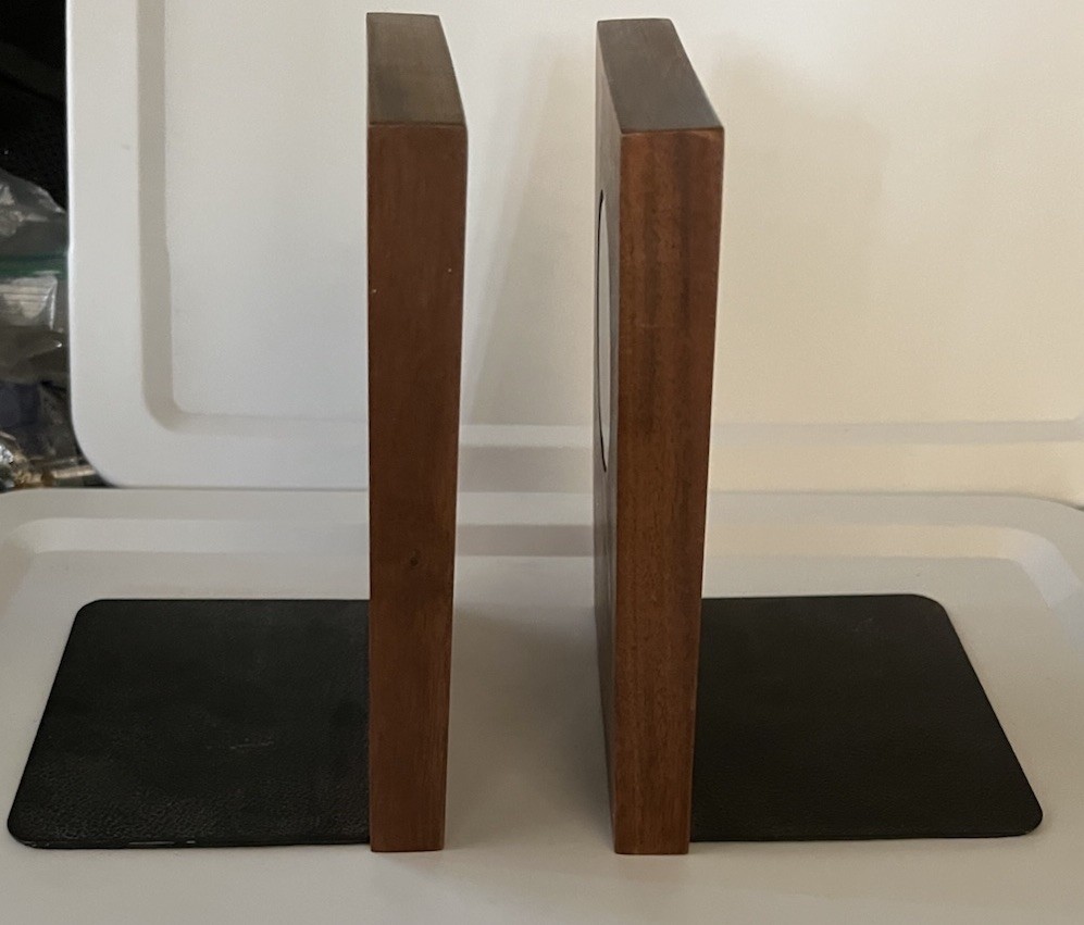 Gordon Jane Martz For Marshall Studios Ceramic Tile Walnut Bookends MCM 1960s