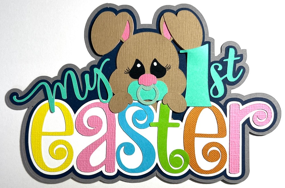 Easter My First Easter Scrapbook Title Die Cut Baby Bunny Spring Layout 🐰🌷