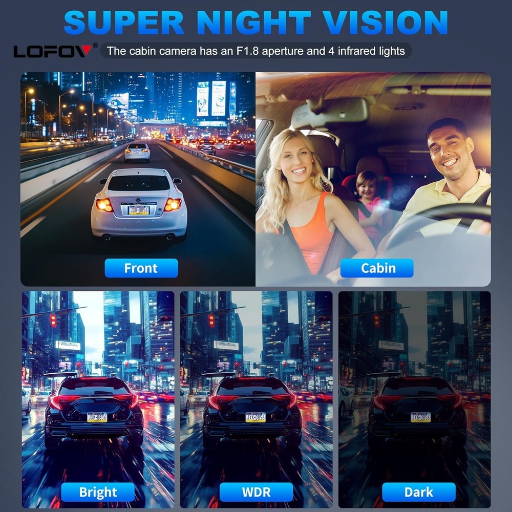 All-Around Dash Cam with Voice Control & Comprehensive Coverage - 64GB Included