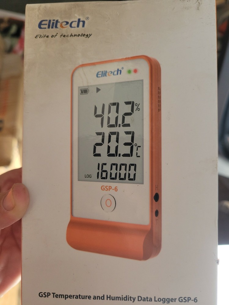 Elitech GSP-6 Temperature and Humidity Data Logger Recorder 16000 Points Refr...