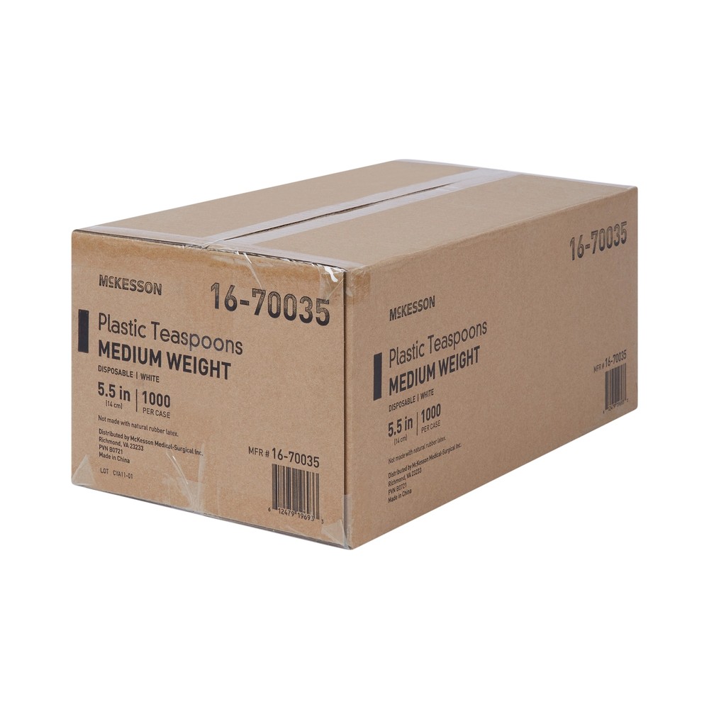 McKesson Disposable Spoon White 5.5" L Plastic Bulk Wrap 1000 Ct 16-70035