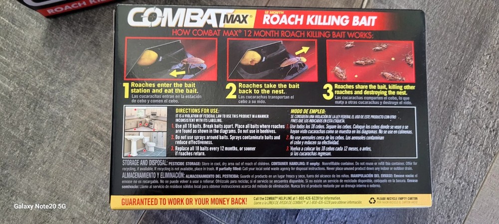 2 Pack (36 total Bait Stations) COMBAT Max 12 Month Small Roach Killing Baits