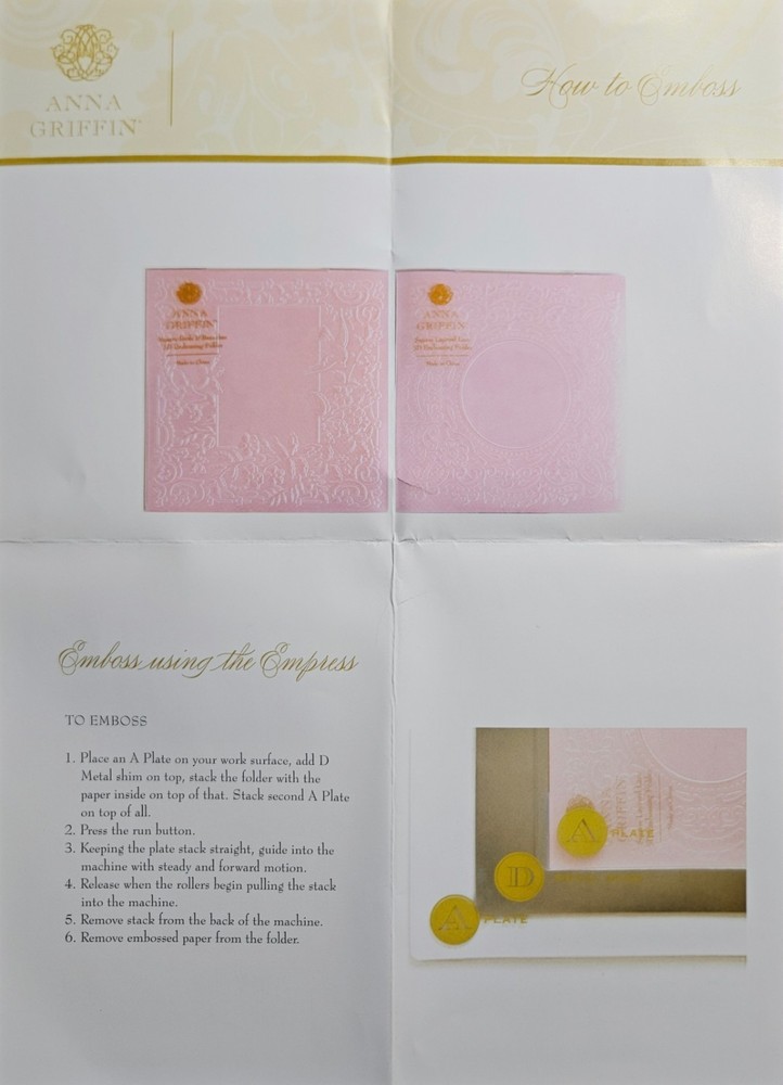 Anna Griffin Square 3D Embossing Folders 6" x 6" *NEW*