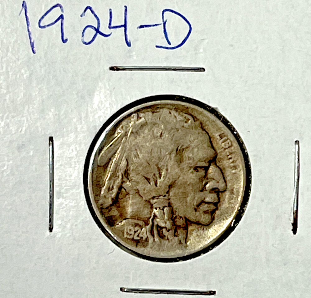 1924-D Buffalo Nickel : Very Fine  VF