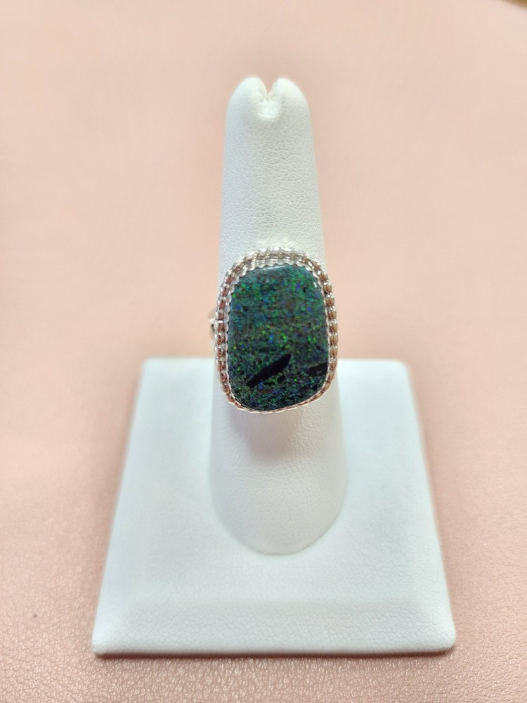 NWT Size 7.5 Sterling Silver & Stone Native American Ring Signed