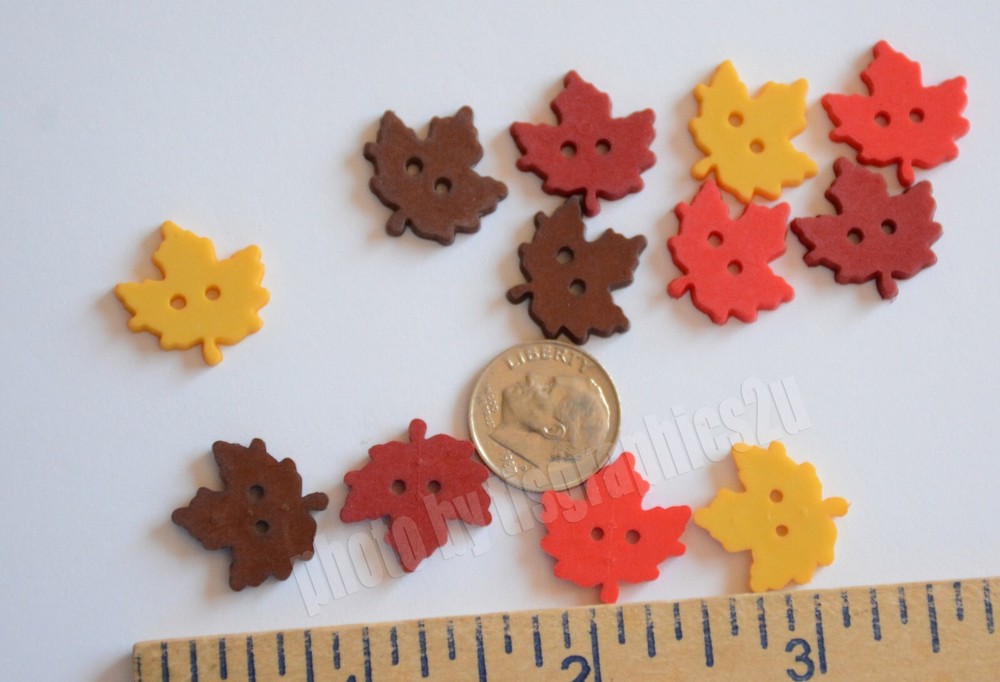 Hello Autumn / Sew Thru Fall Leaf Buttons / Buttons Galore / Fall ~ Autumn
