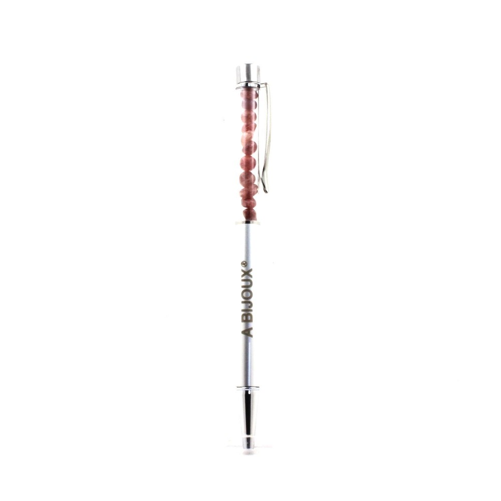 Brazilian Ruby Mineral Pen. Gray Color.
