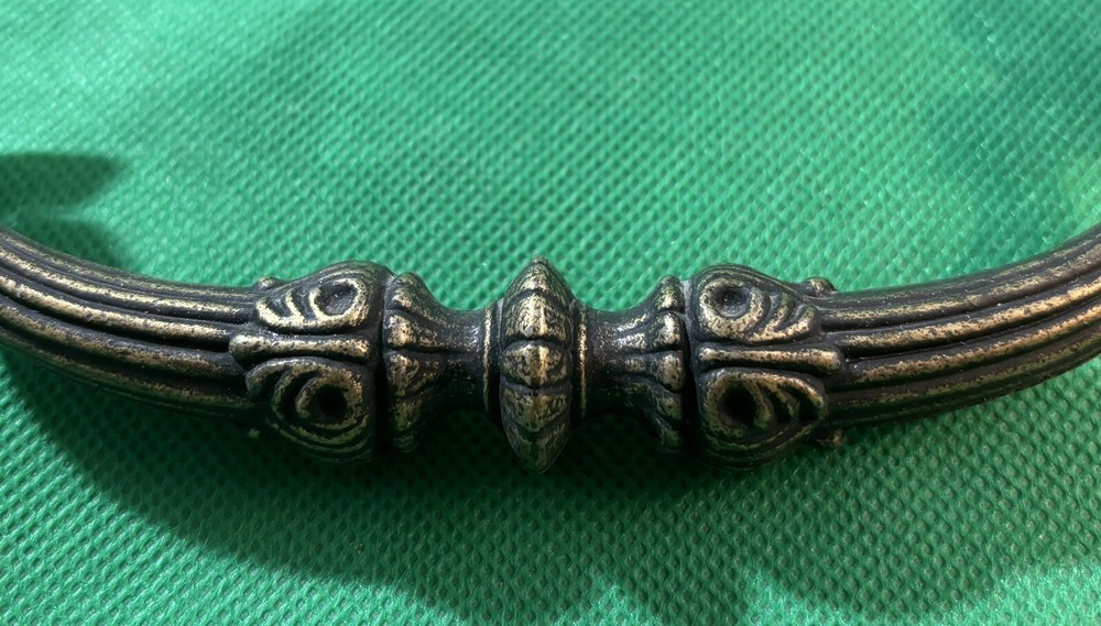 Brass Mid Century Modern MCM French Provincial Bail Drawer Pull 6” centers
