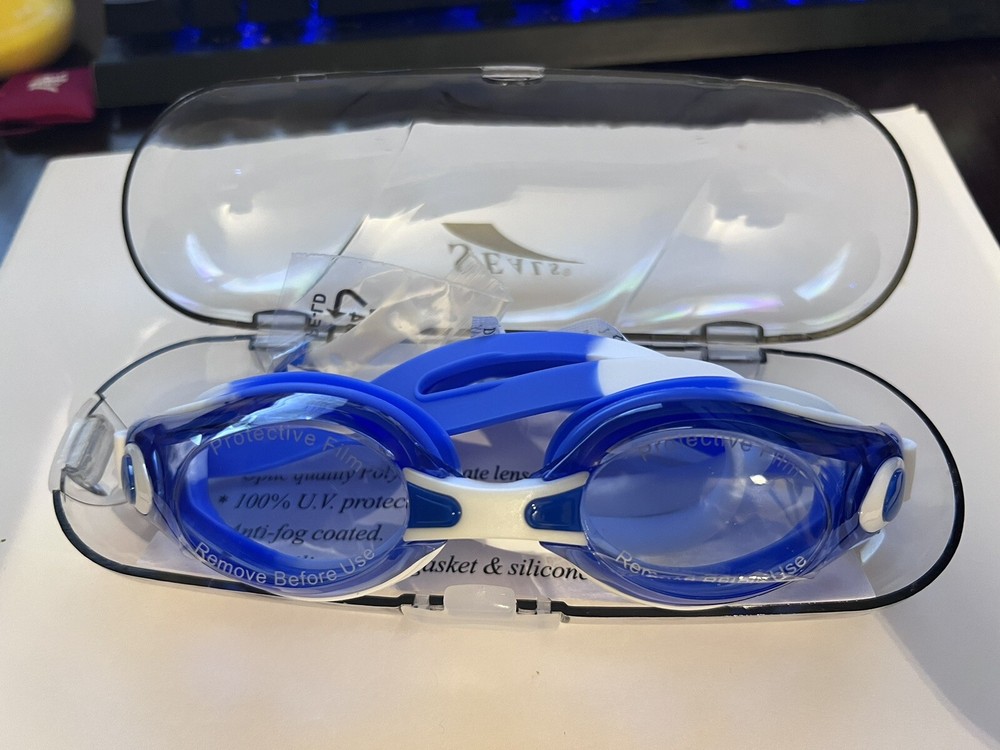 Seals Swimming Goggle 800 Blue White Strip, Clear