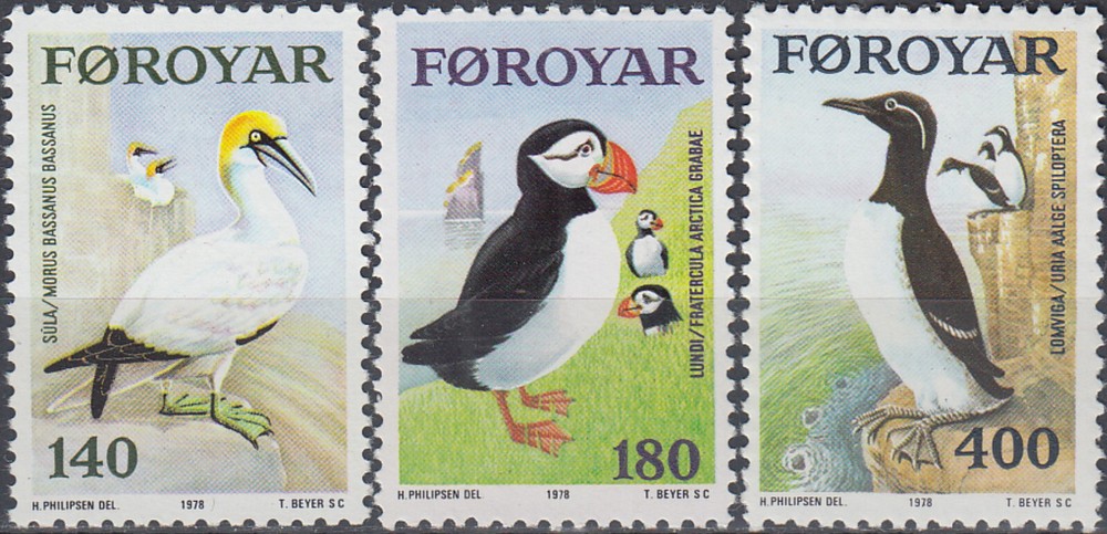 Faroe Seabirds 1978 MNH-4 Euro