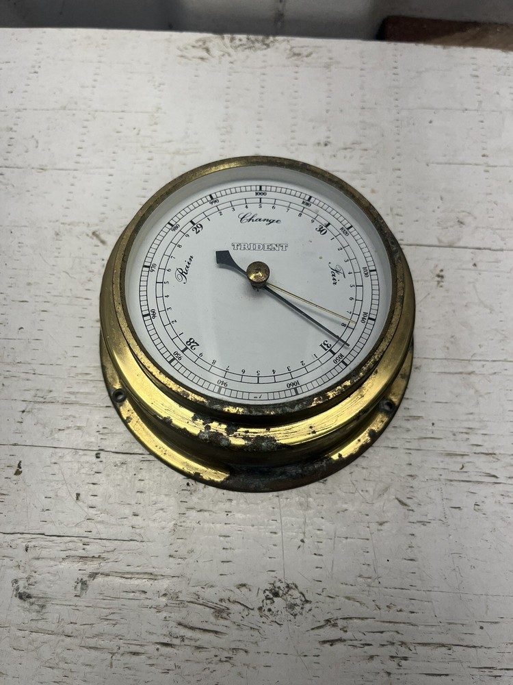 Brass Trident Barometer Made In Germany