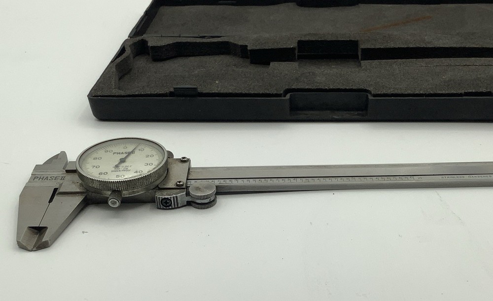 Vintage Phase II 920-216 Dial Caliper with Case Shock Proof