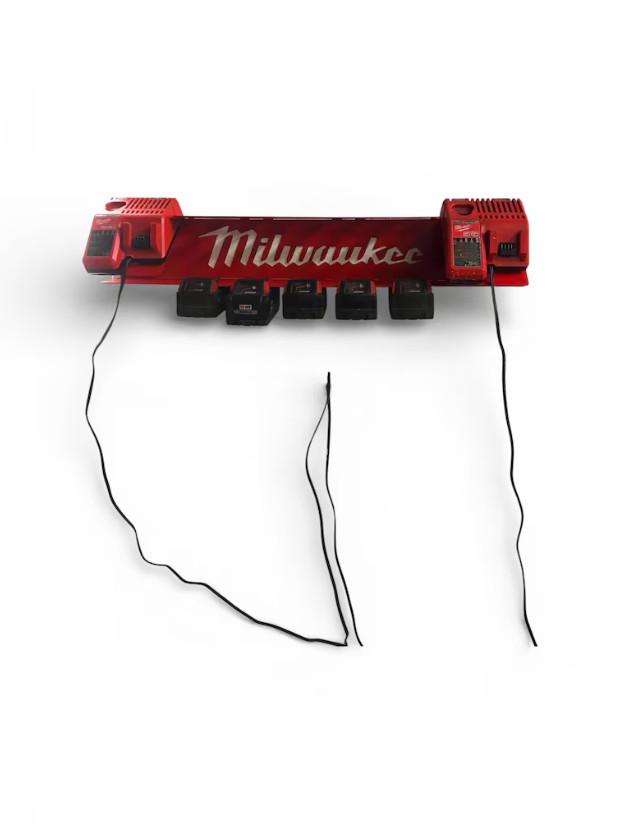 Power Tool Battery Charging Station Organizer for Workshop Wall or Bench