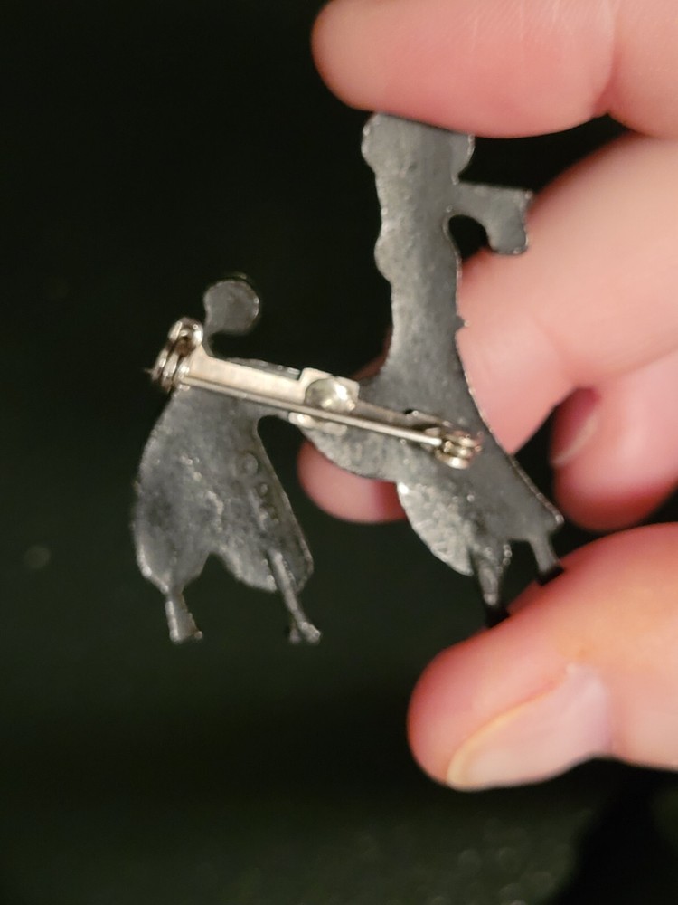 Vintage Poodle Pin Two-tone Marked