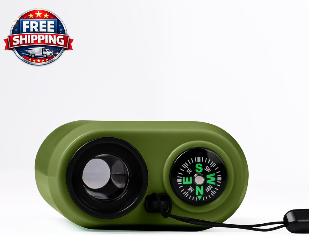Kids Compact Monocular with Compass & LED Light for Outdoor Adventures