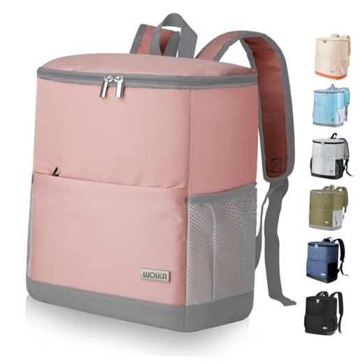 Insulated Cooler Backpack Outdoor - Leak Proof Backpack Cooler 30 Light-Pink