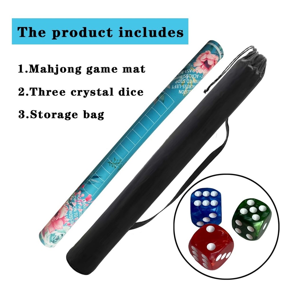 mahjong mat for table with Drawstring Light Blue 31.5 inches