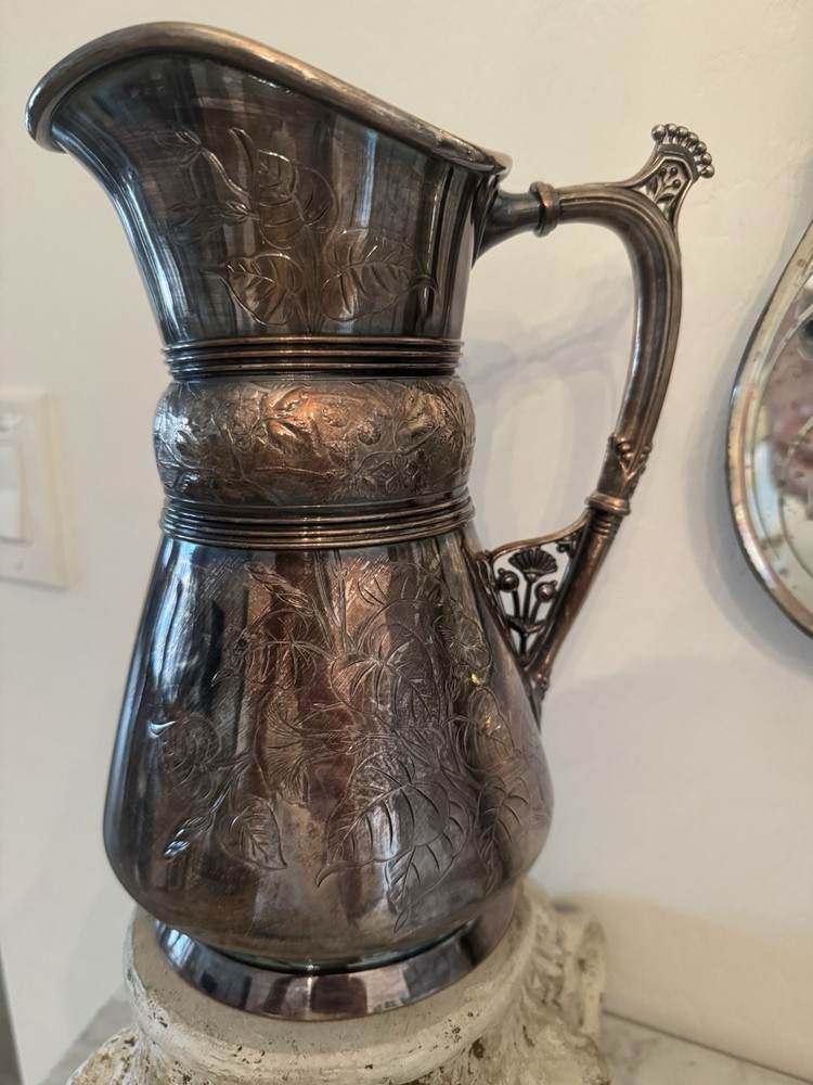 Victorian meridian quadruple silverplate pitcher