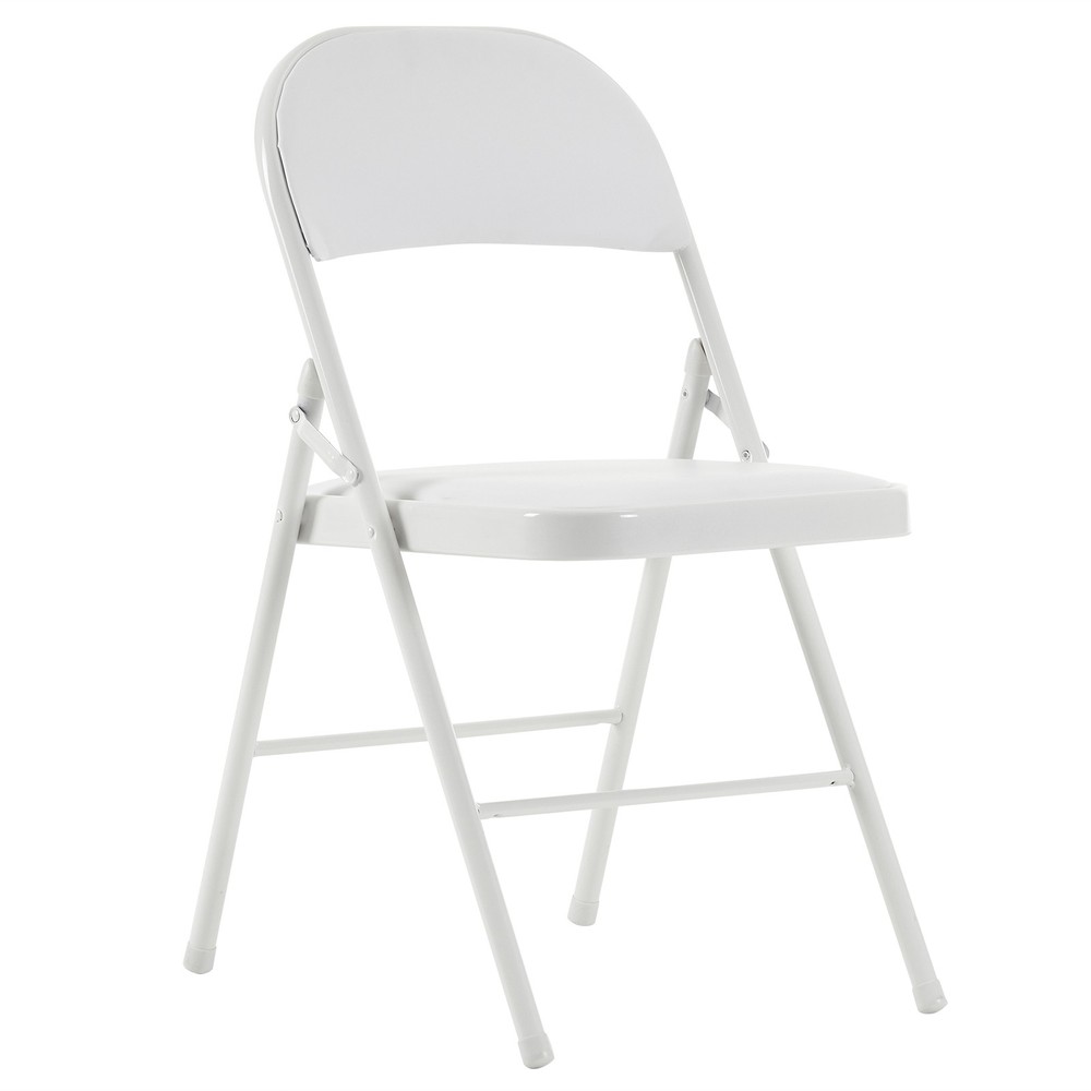 4pcs Elegant Foldable Iron & PVC Chairs for Convention & Exhibition White