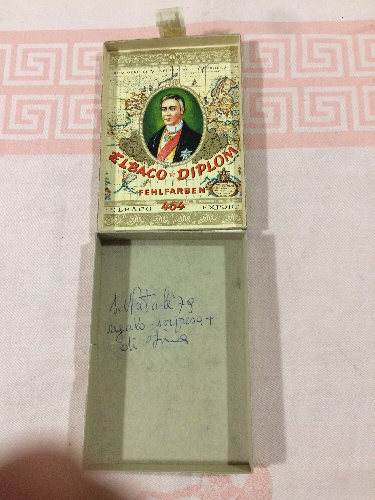 Old Empty Cardboard Box Elbaco Diploma False Colors