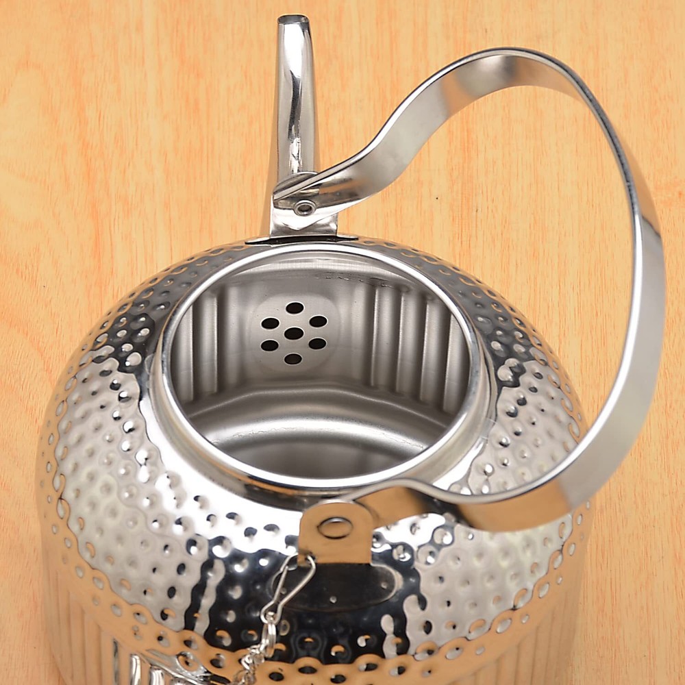 Antique 1.5L 50Oz Stainless Steel Teapot with Infuser Silver