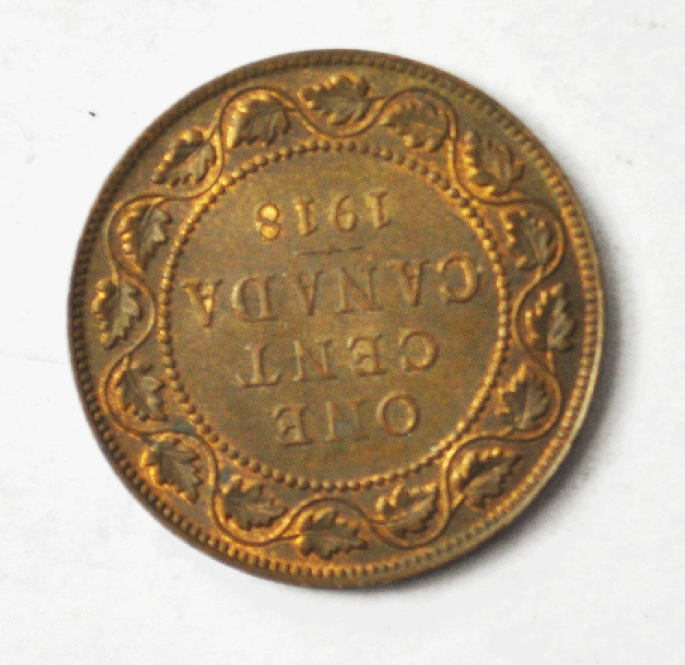 1918 1c Canada Large One Cent Penny KM#21 Bronze