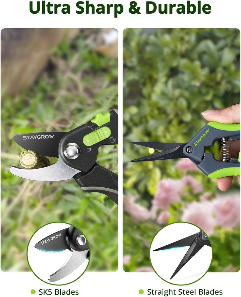 Gardening Scissors, Sharp Plant Trimming Scissors for Precise Cuts, Stainless St