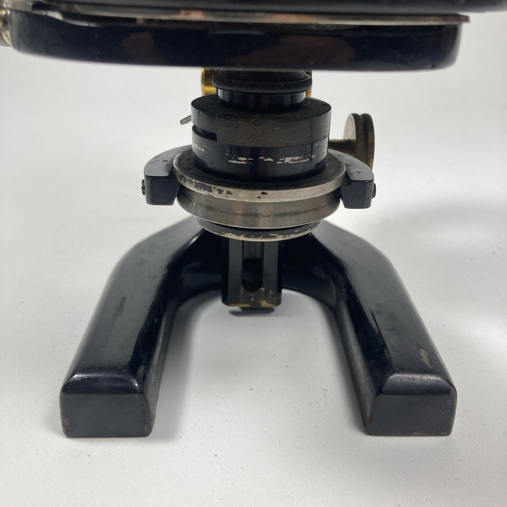 Vintage Spencer Buffalo Cast Iron & Brass Microscope w/Case