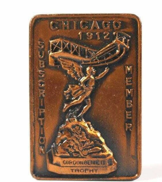 RARE!  1912 Chicago Airshow Pinback