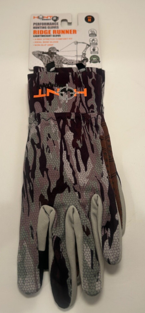 Hunt Monkey Ridge Runner Bow Hunting Gloves Men's Medium Camo NWT