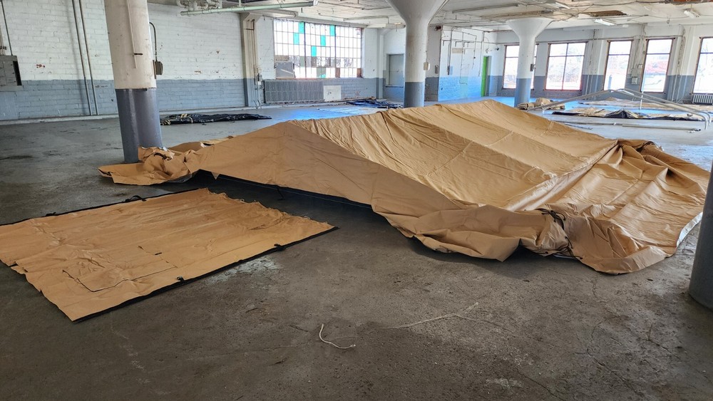 Mobile Shelter Systems Expeditionary STF Warehouse System Frame and Tent