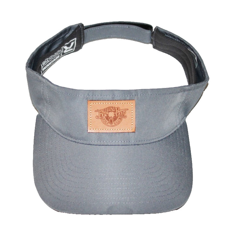 BULLS BAY Leather Logo Golf Visor, Richardson, Gray
