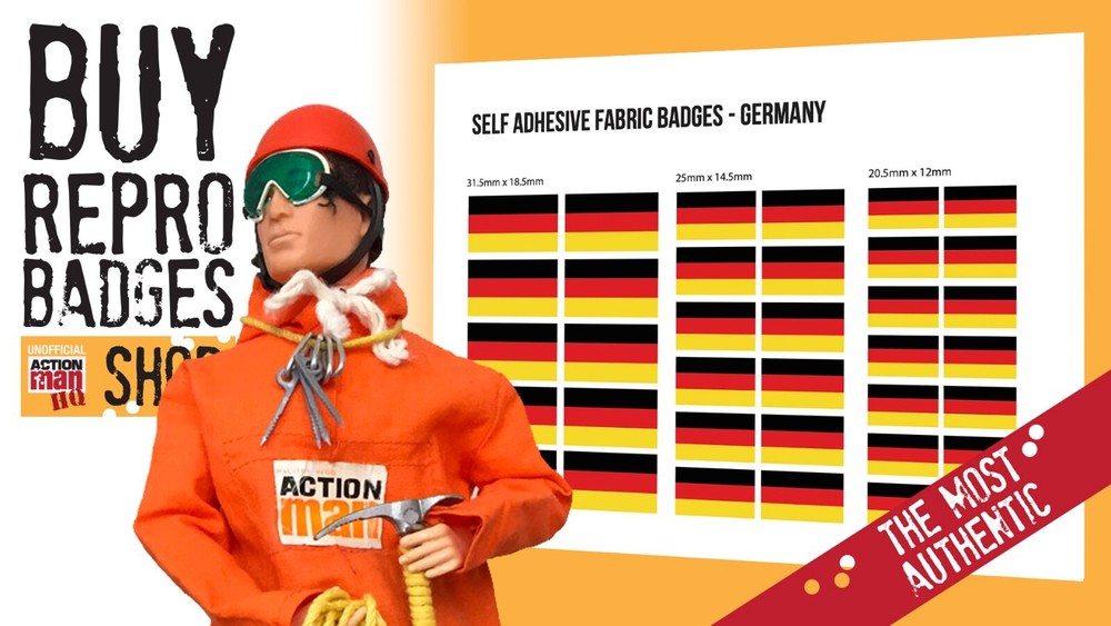Action Man Flag fabric badges - German Flag