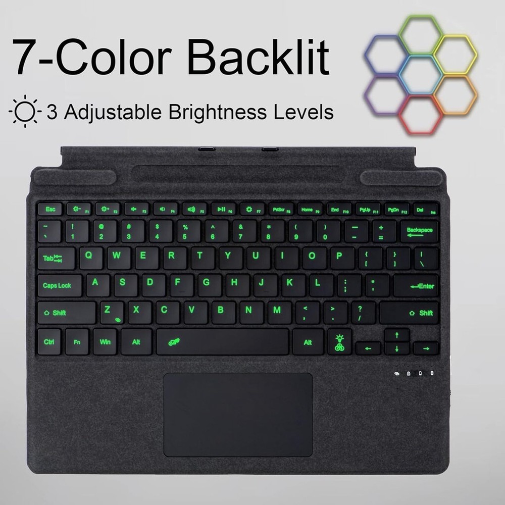 Backlit Wireless Slim Keyboard Touchpad for Microsoft Surface Pro 8/9/X/10/11
