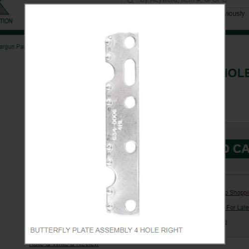 BUTTERFLY PLATE ASSEMBLY 4 HOLE RIGHT # 634-0007