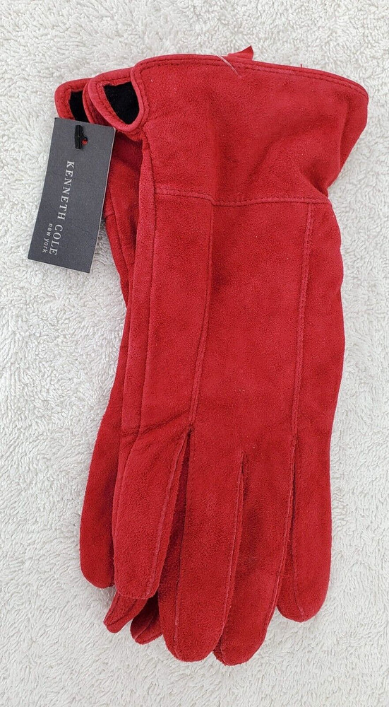 NWT Kenneth Cole Red Suede Gloves - Size M