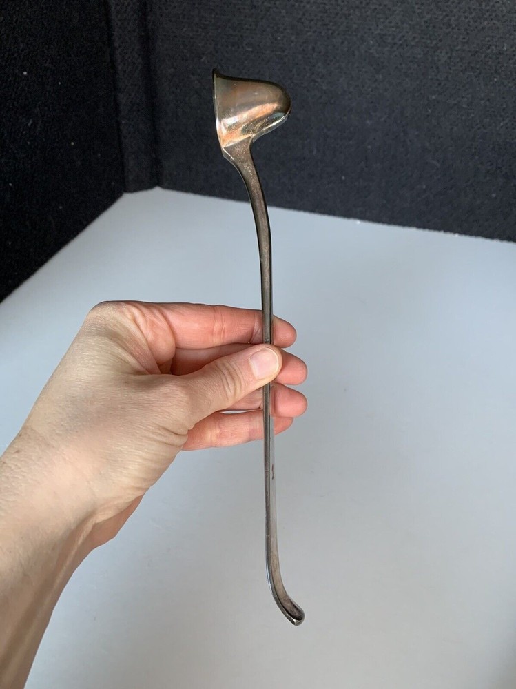S&G ENGLAND CANDLE SNUFFER SILVER PLATED 10” (e20)