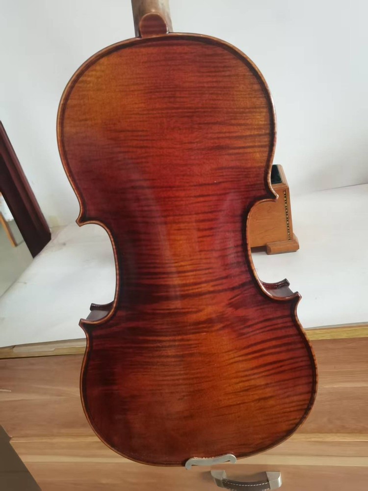 Top Grade 4/4 violin 1pc solid flamed maple back spruce top hand carved K3137