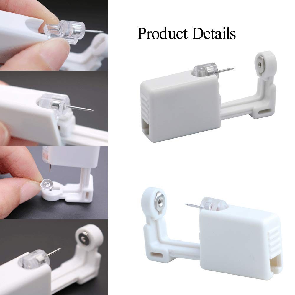 Silmy Ear Piercing Kit - 6 Pack Disposable Self 6pcs-Blue+Silver, White