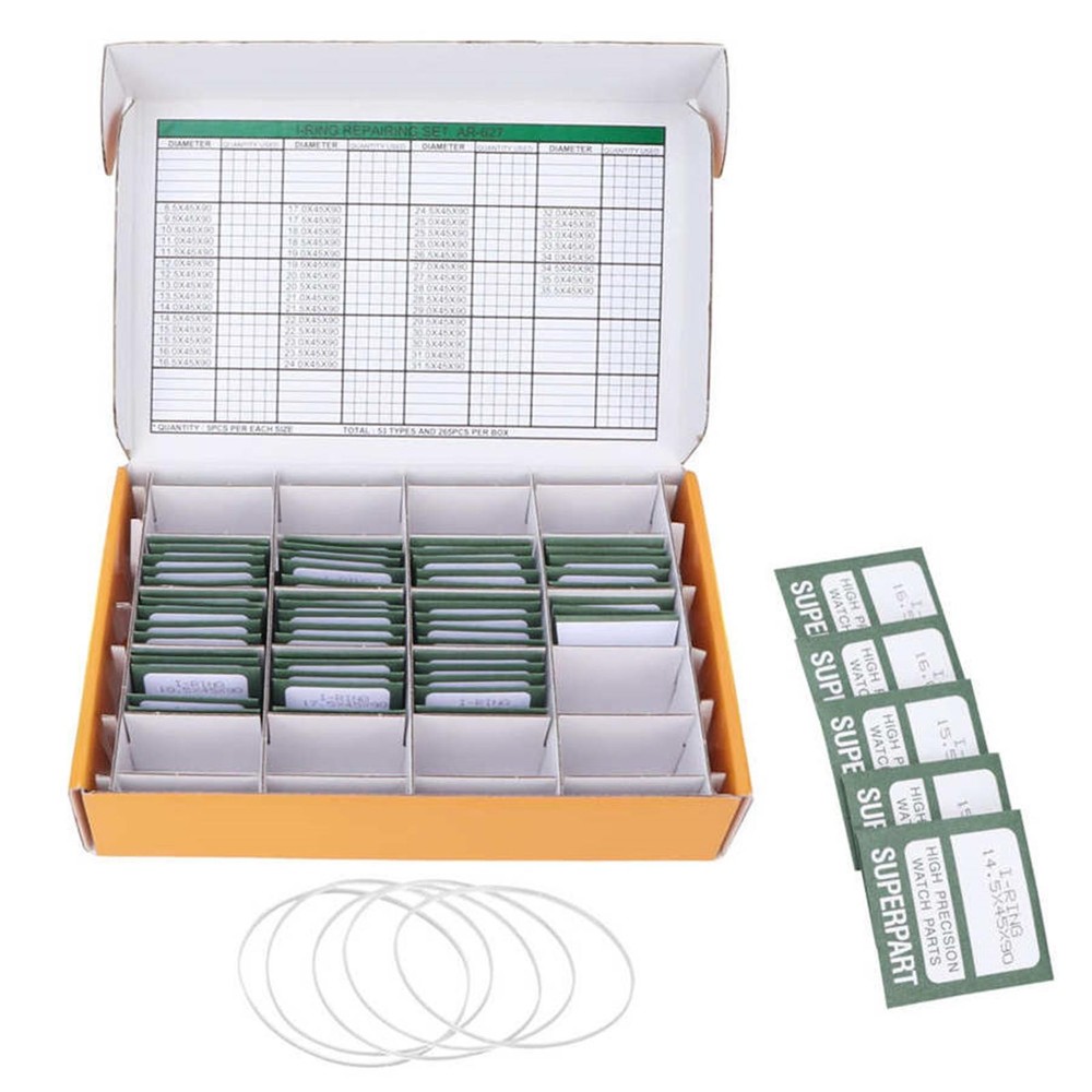 265pcs Waterproof Watch O Ring DIY Gasket Washers Assortment for Watchmaker E