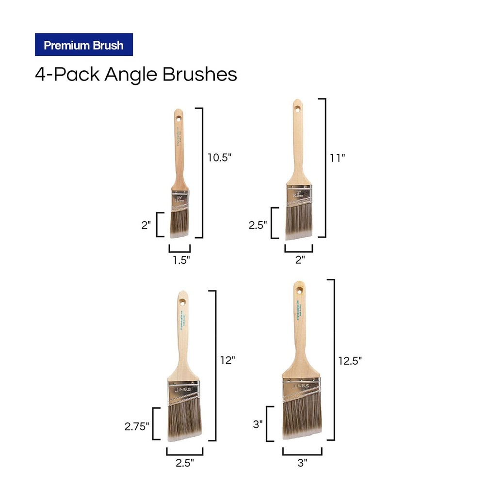 - Paint Brushes - 4 Pack Variety Angle Paint Brushes