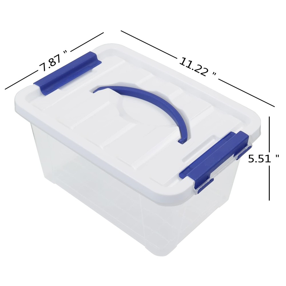 7 Quart Plastic Storage Boxes, 6 Pack Clear Storage Bins with Lids 6 Quart